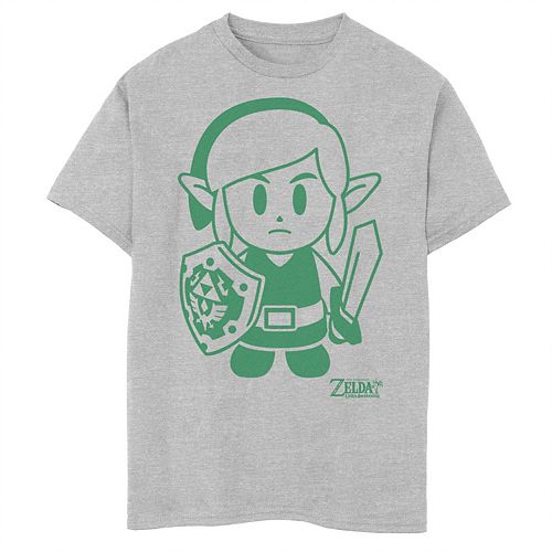 Boys 8 20 Nintendo Legend Of Zelda Links Awakening Link Green Outline Graphic Tee - green bacon shirt roblox