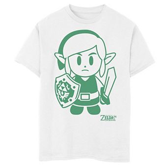 Boys 8-20 Nintendo Legend Of Zelda Links Awakening Link Green Outline Graphic Tee