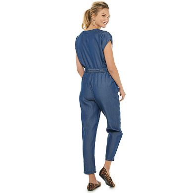 Women's Apt. 9® Tie Waist Chambray Jumpsuit