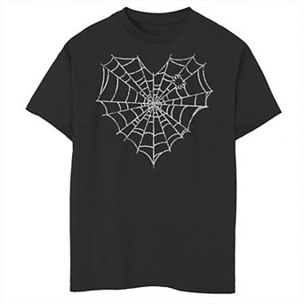 Boys 8-20 Chin-Up Halloween Spider Web Heart Graphic Tee