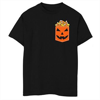 Boys 8-20 Halloween Candy Corn Stuffed Pocket Graphic Tee