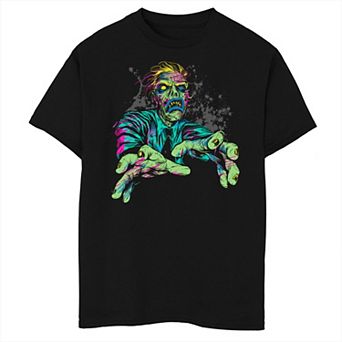 Boys 8-20 Halloween Neon Zombie Walk Splattered Graphic Tee