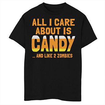 Boys 8-20 All I Care About Is Candy Corn Graphic Tee