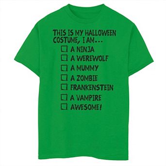 Boys 8-20 This Is My Halloween Check List Graphic Tee