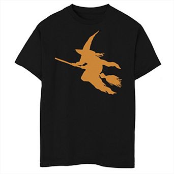 Boys 8-20 Halloween Witch & Broom Flying Silhouette Graphic Tee