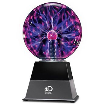 Discovery Kids 6" Plasma Globe Lamp with Interactive Electric Touch and Sound Sensitive Lightning and Tesla Coil, Includes AC Adapter