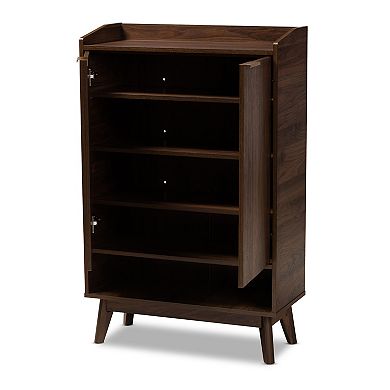 Baxton Studio Lena Medium Brown Shoe Cabinet