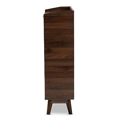Baxton Studio Lena Medium Brown Shoe Cabinet