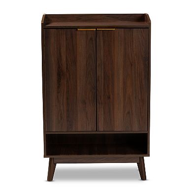 Baxton Studio Lena Medium Brown Shoe Cabinet