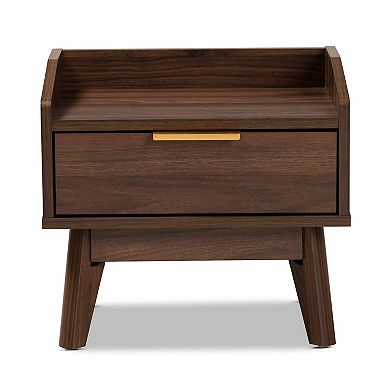 Baxton Studio Lena Medium Brown Nightstand