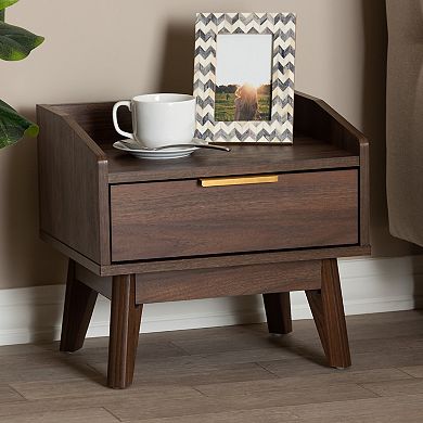 Baxton Studio Lena Medium Brown Nightstand