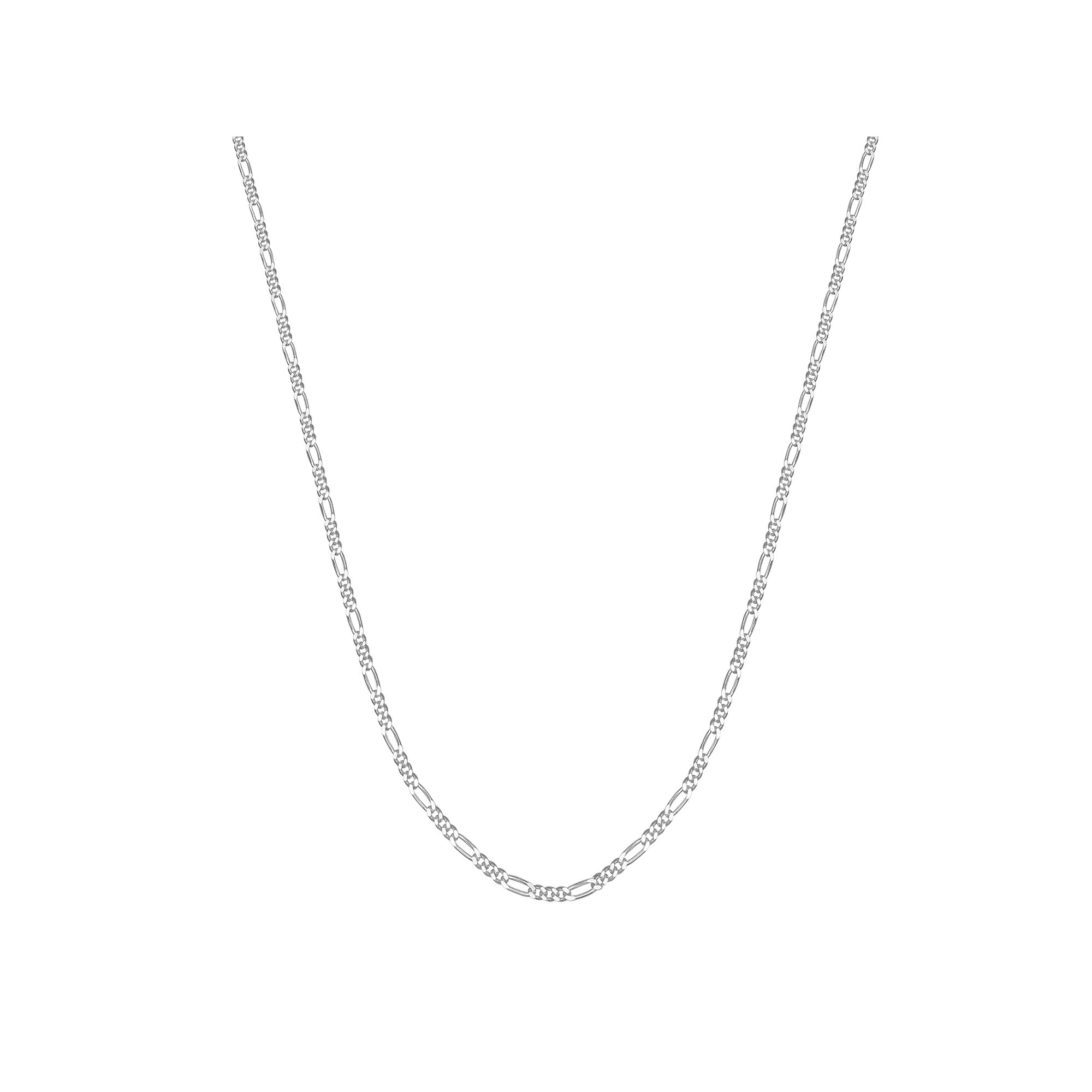 PRIMROSE Sterling Silver Polished Figaro Chain Necklace, Womens, Size: 20
