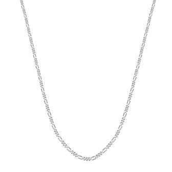 PRIMROSE Sterling Silver Polished Figaro Chain Necklace