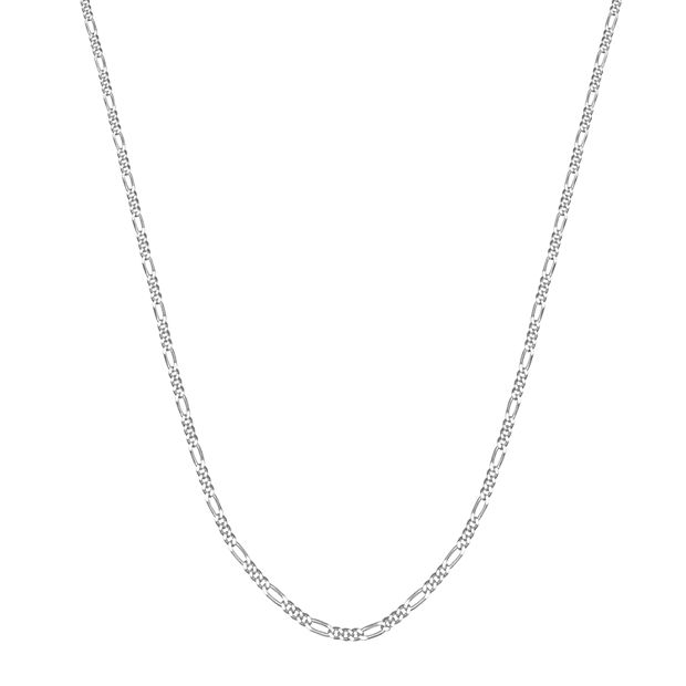 PRIMROSE Sterling Silver Polished Figaro Chain Necklace