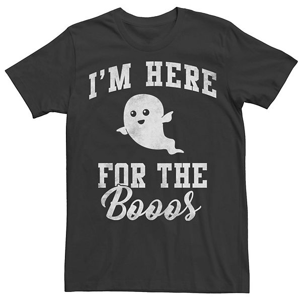 Men's Halloween Here For The Booos Ghost Tee