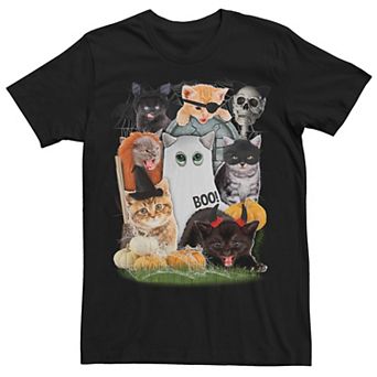 Men's Halloween Cat Collage Tee