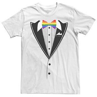 Adult Rainbow Bow Tie Tuxedo Pride Tee