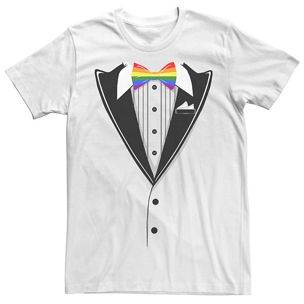 Adult Rainbow Bow Tie Tuxedo Pride Tee