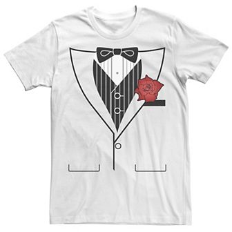 Men's Tuxedo With Rose Tee