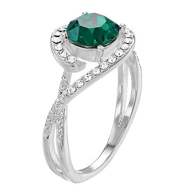 Brilliance Birthstone Swirl Ring with Crystals