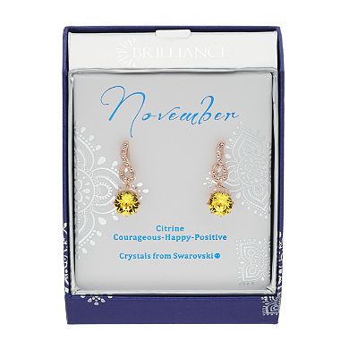 Brilliance Birthstone Twist Earrings with Crystals