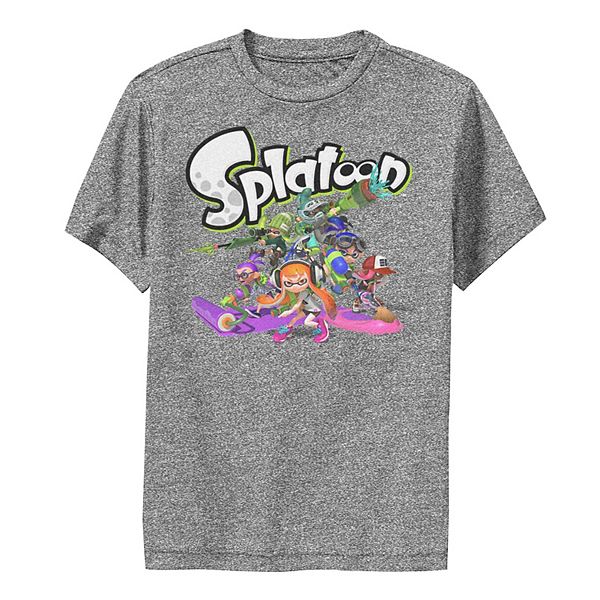 Boys 8 Nintendo Splatoon Logo Teams Group Shot Performance Tee