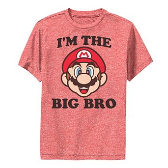 Boys 8-20 Nintendo Super Mario The Big Bro Face Performance Tee