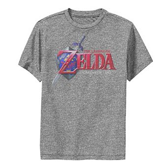 Boys 8-20 Nintendo Zelda Ocarina of Time Classic Logo Performance Tee