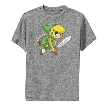 Boys 8-20 Nintendo Zelda Spirit Tracks Link Sword Pose Performance Tee