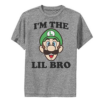 Boys 8-20 Nintendo Super Mario Luigi Lil Bro Performance Tee
