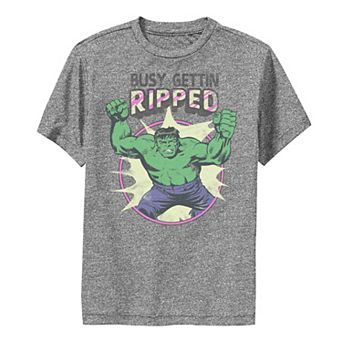 Boys 8-20 Marvel Hulk Getting Ripped Adult Performance Tee