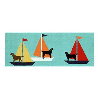 Liora Manne Front Porch Sailing Dog Indoor Outdoor Rug