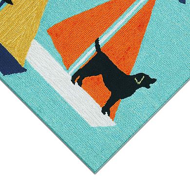 Liora Manne Front Porch Sailing Dog Indoor Outdoor Rug