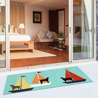 Liora Manne Front Porch Sailing Dog Indoor Outdoor Rug