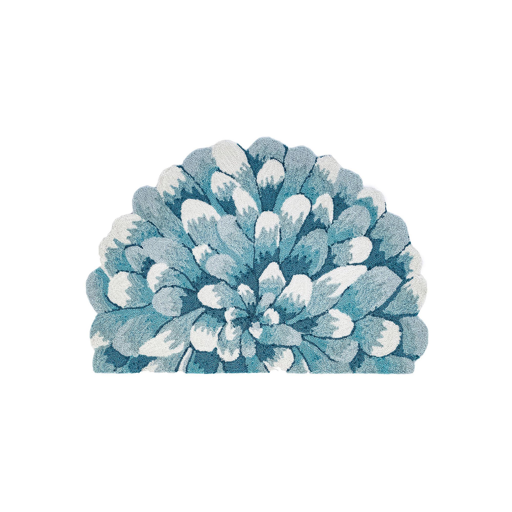 Liora Manne Front Porch Mum Indoor Outdoor Rug, Blue