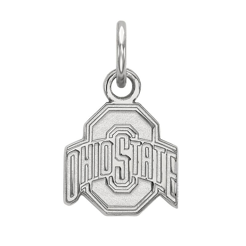 LogoArt Ohio State Buckeyes Sterling Silver Rhodium Plated XS Pendant, Wome