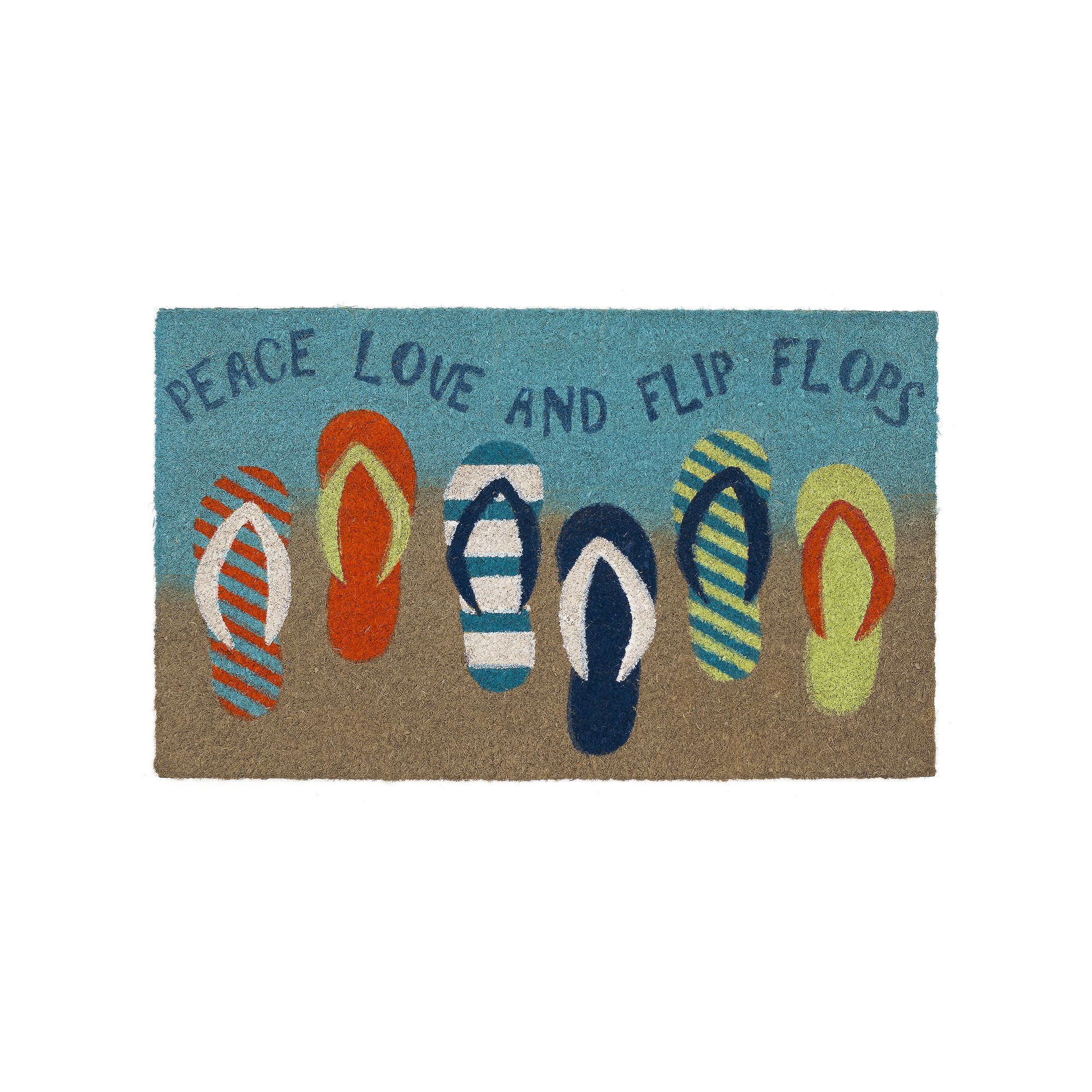 Liora Manne Natura Flip Flops Outdoor Mat, Blue