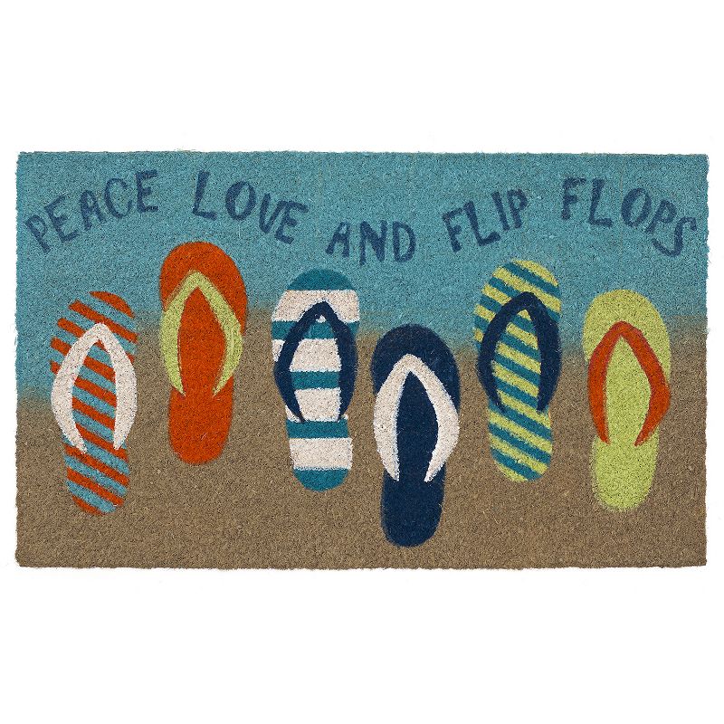 The Rug Department Liora Manne Natura Flip Flops Outdoor Door Mat Ombre Blue