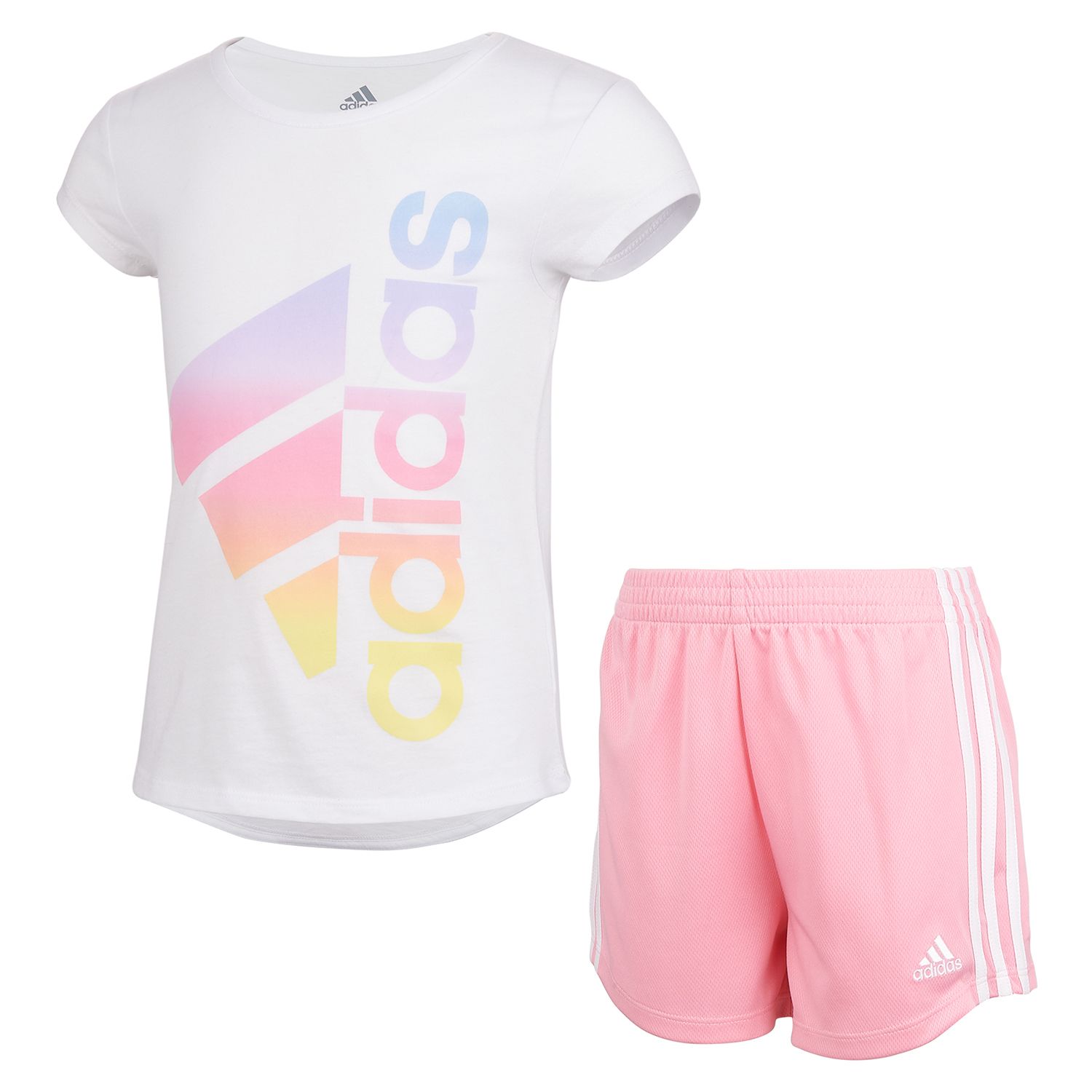 girls adidas short set