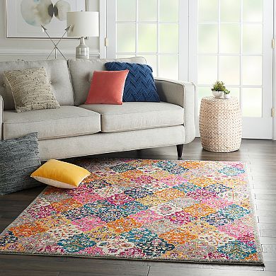 Nourison Passion Modern Quilt Multicolor Area Rug