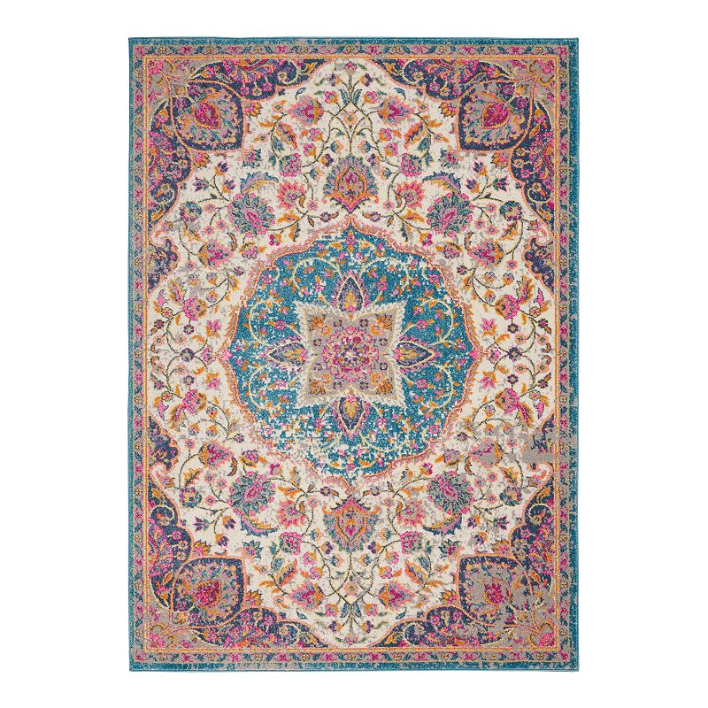 Nourison Passion Medallion Area Rug, White, 8X10 Ft