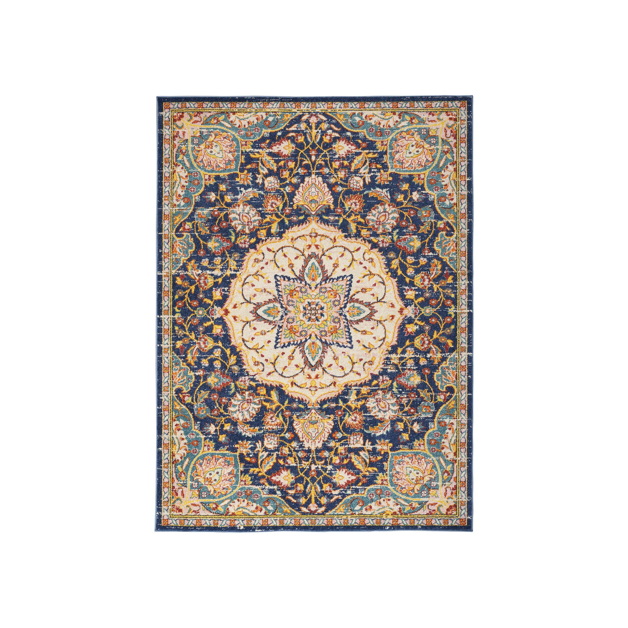 Nourison Passion Medallion Area Rug, Blue Teamcolor