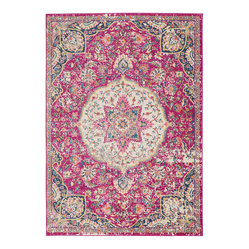 Nourison Passion Medallion Area Rug, Pink, 9X12 Ft