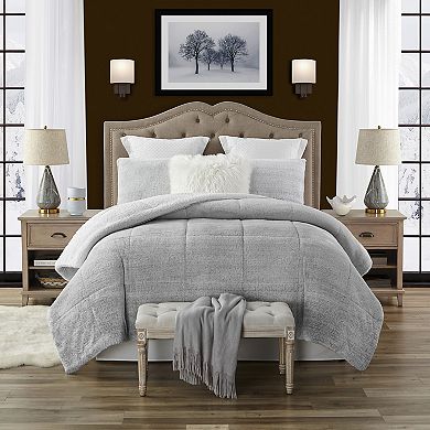 Trendy Reversible Ultra Plush Faux Fur & Sherpa Comforter Set