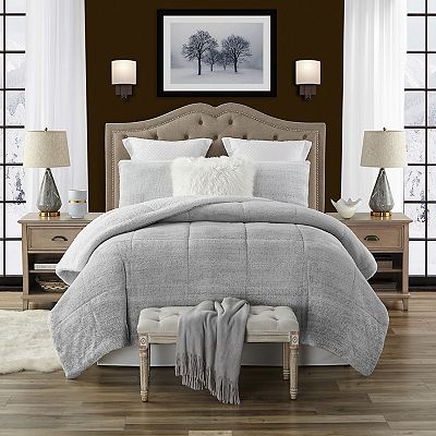 Swift Home Trendy Reversible Ultra Plush Faux Fur Sherpa Comforter Set