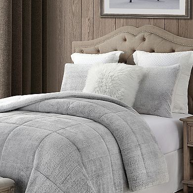 Trendy Reversible Ultra Plush Faux Fur & Sherpa Comforter Set