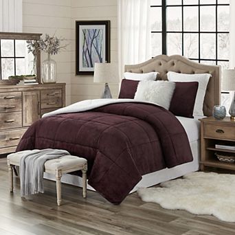Swift Home Trendy Reversible Ultra Plush Faux Fur & Sherpa Comforter Set