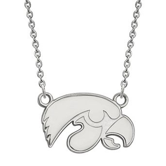 LogoArt Sterling Silver Iowa Hawkeyes Small Pendant Necklace
