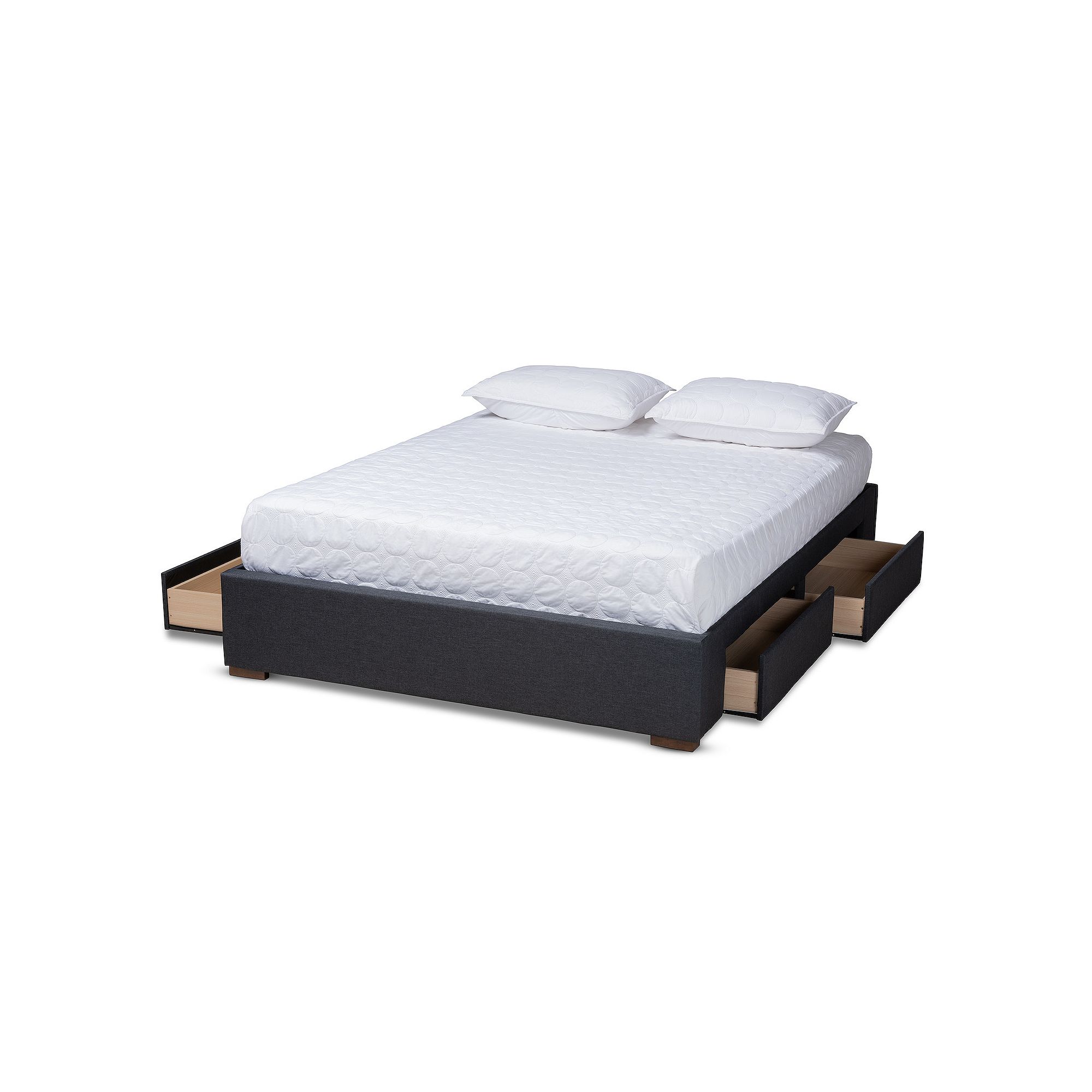 Baxton Studio Leni Queen/King Bed Frame, Grey