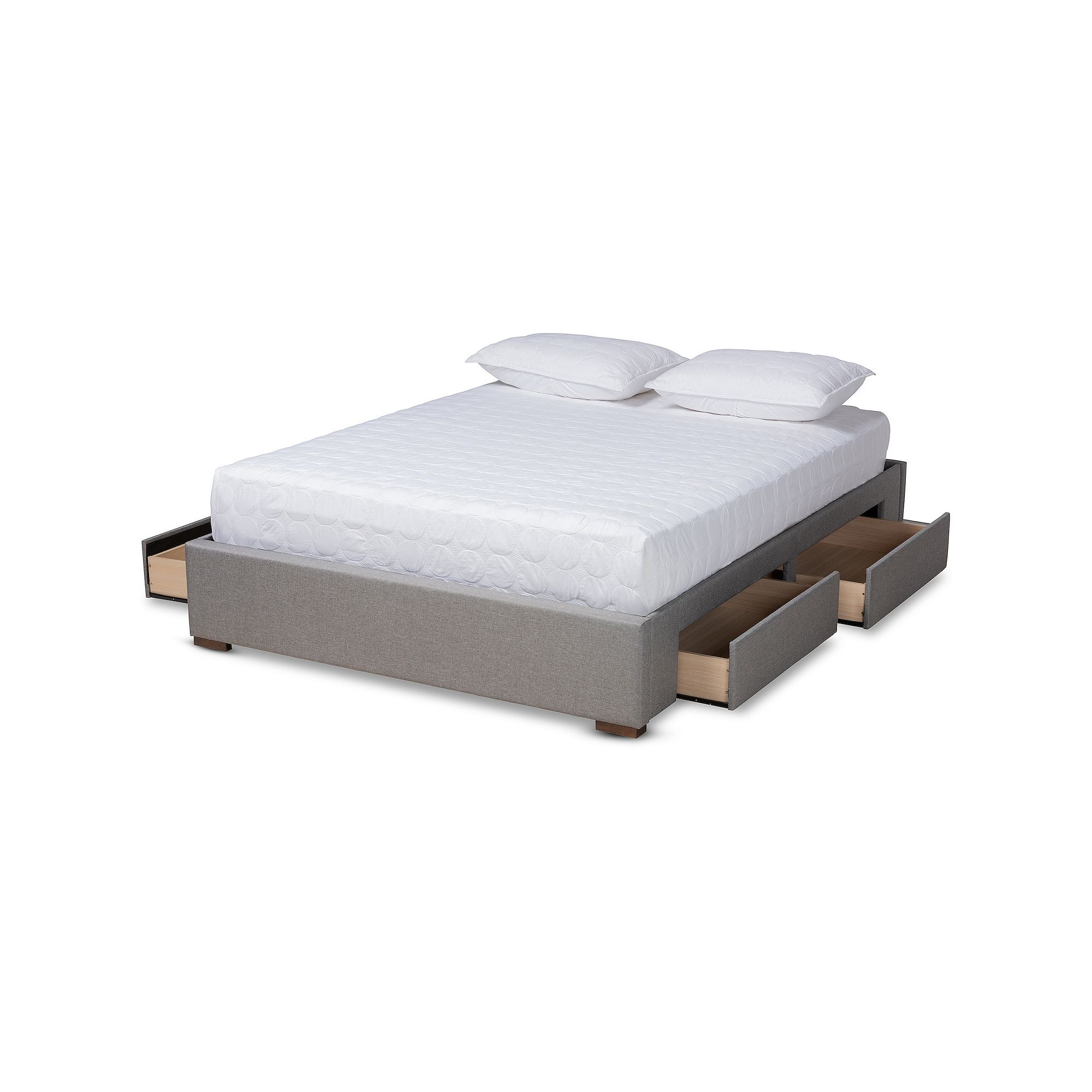 Baxton Studio Leni Queen/King Bed Frame, Medium Gray